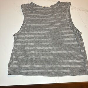 Anti star grey striped crop top